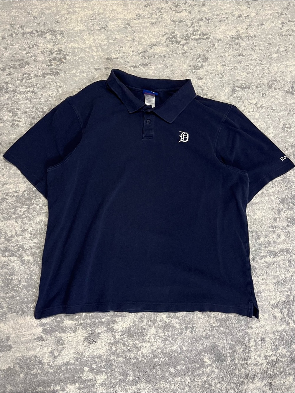 Reebok Kids Dark Blue Polo with White Detroit D Logo